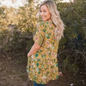 Floral boho tunic top